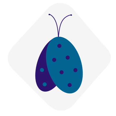 Junior Developer Group | a butterfly with dotted wings